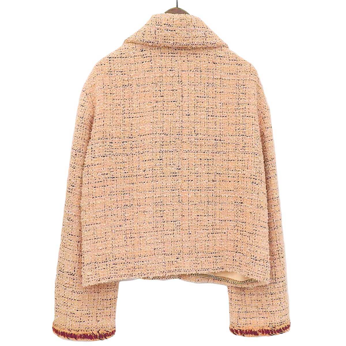 Chanel Tweed Jacket Salmon Pink Red