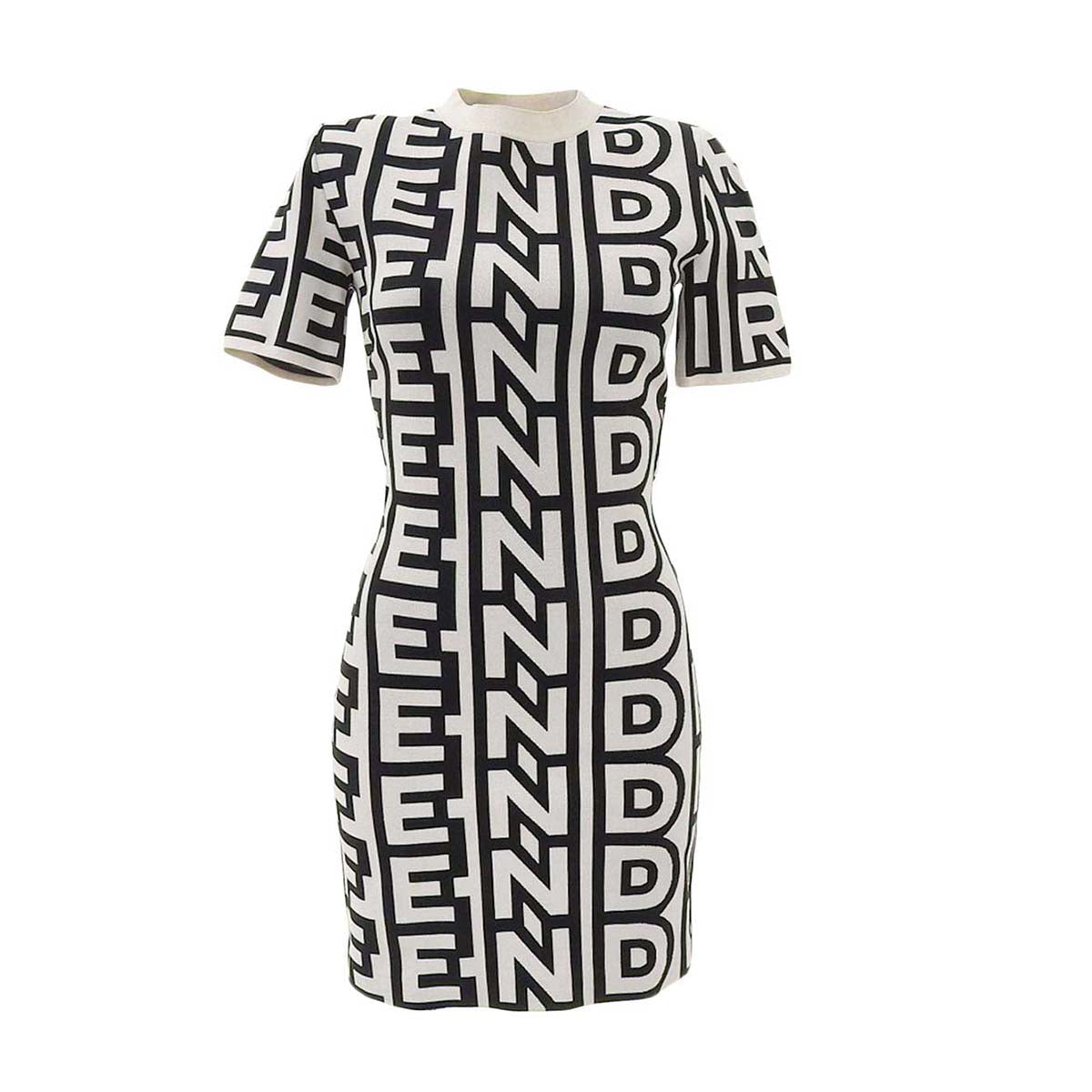 Fendi Mini Dress FZD917 AMDS Off-White Black