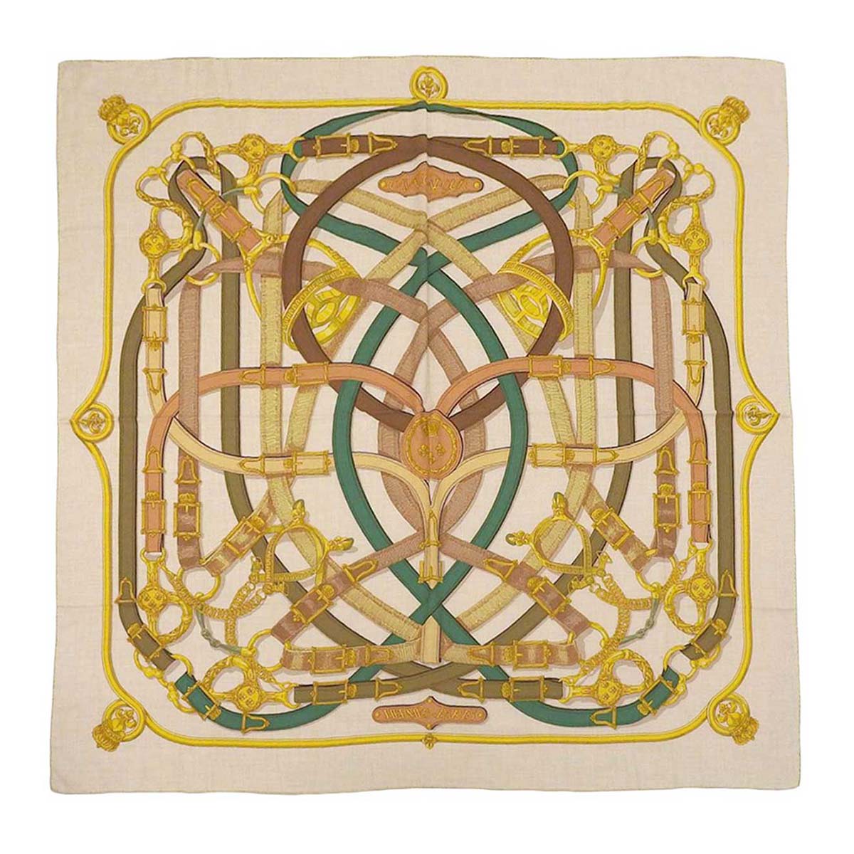 Hermes Beige Multicolor Scarf