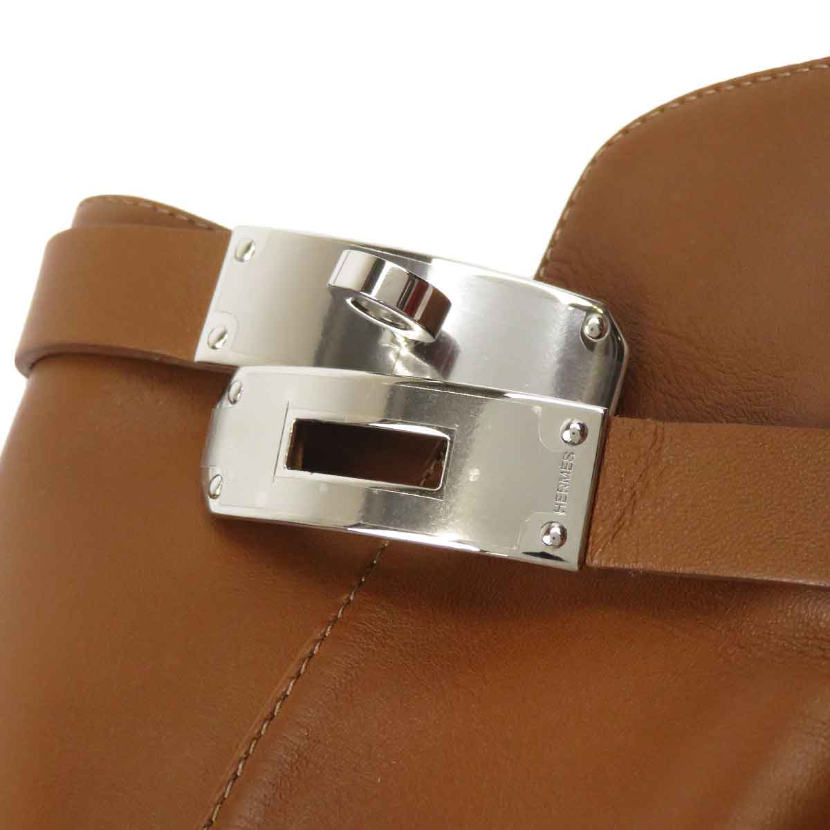 Hermes Leather Short Boots Brown