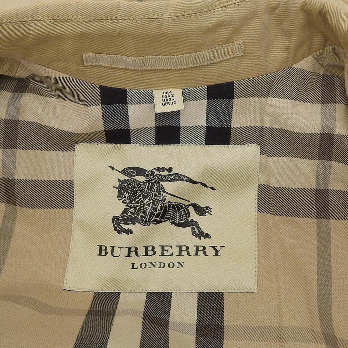 Burberry Trench Coat Beige UK4 Short