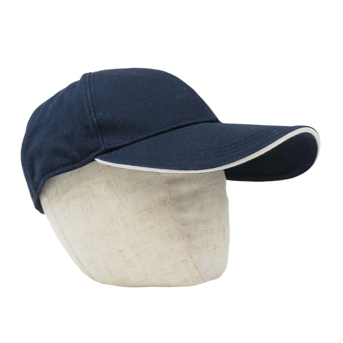 Prada Navy Cotton Logo Embroidery Cap