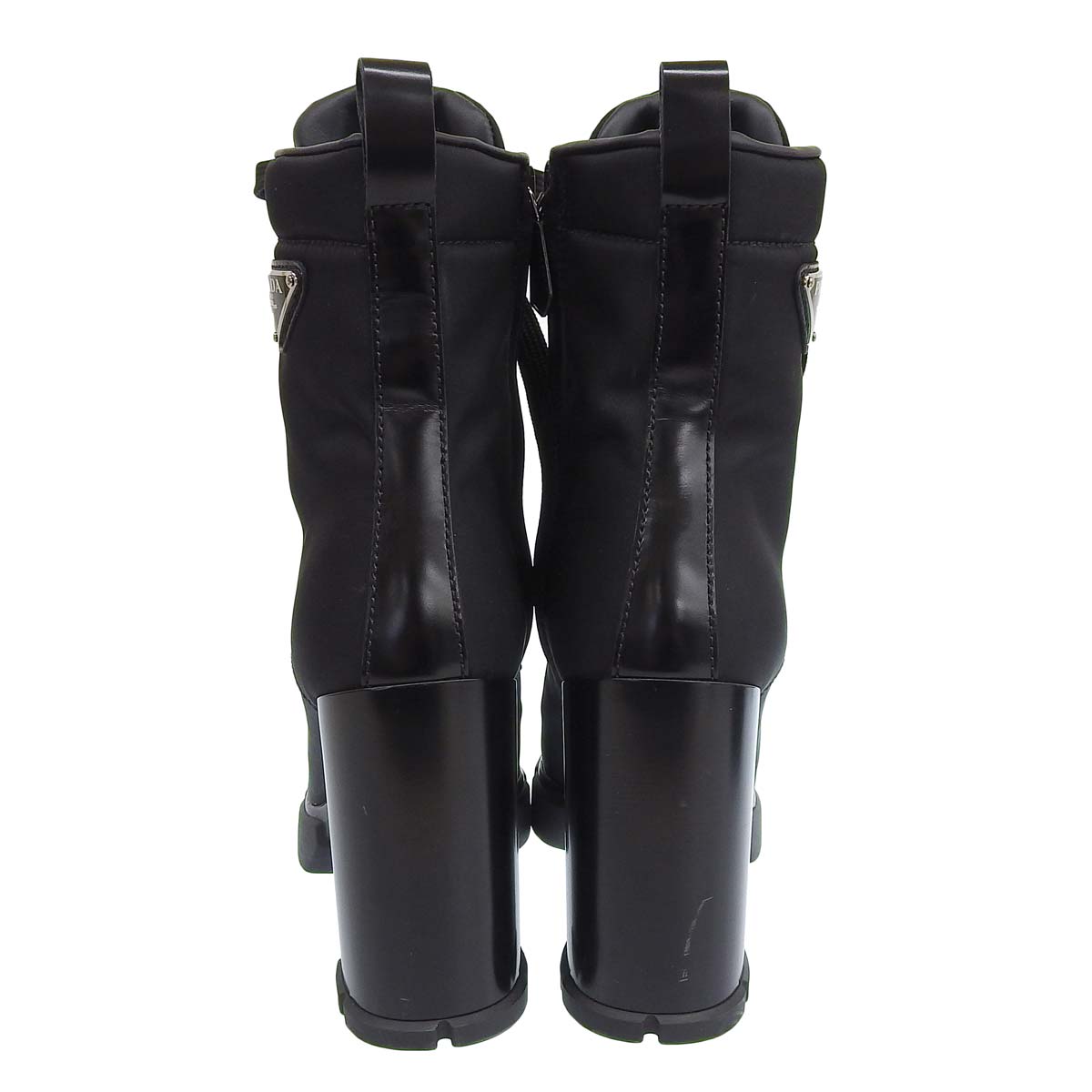 Prada Re-Nylon Leather Ankle Boots