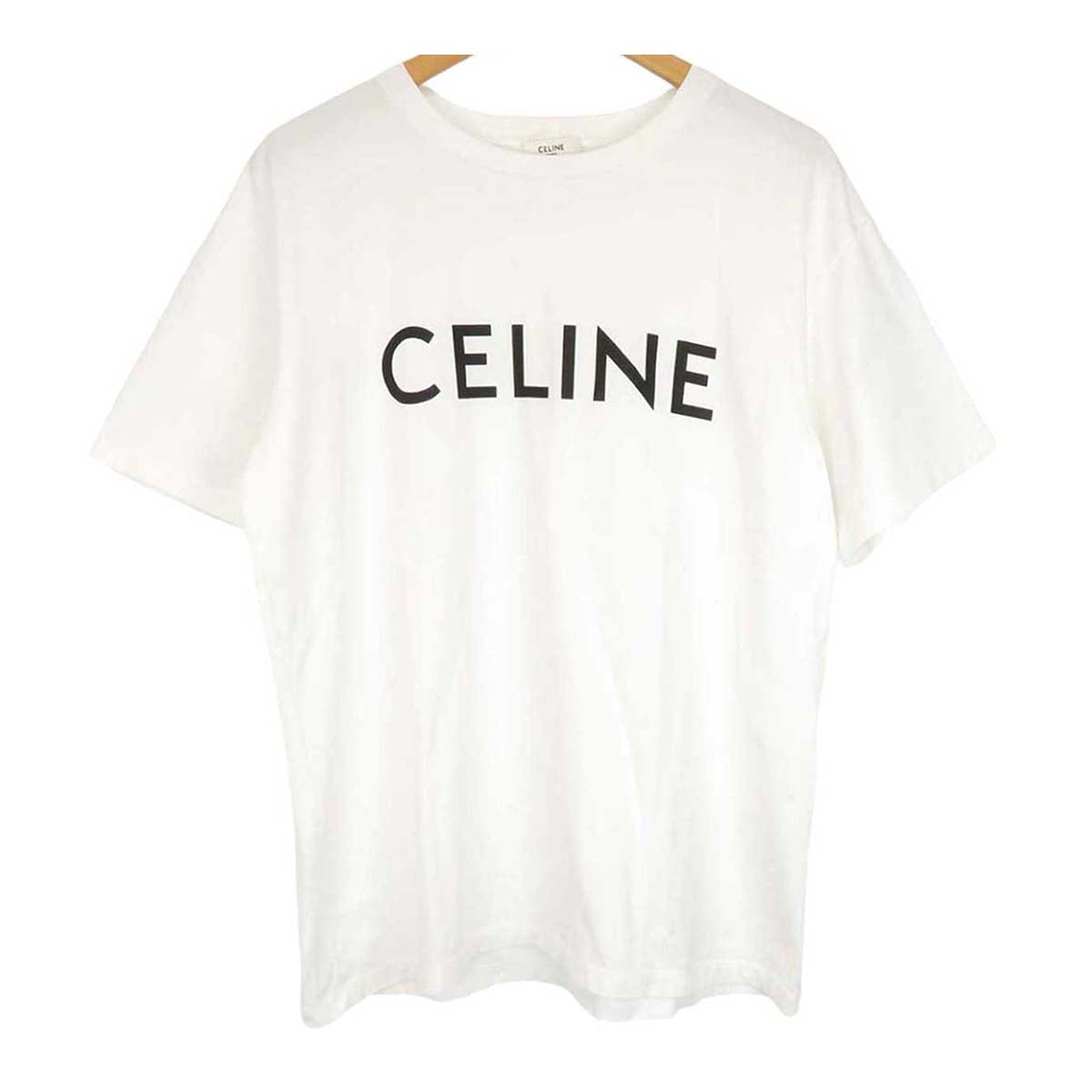 Celine Cotton Logo Print T-Shirt