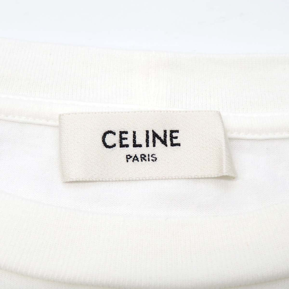 Celine Cotton Logo Print T-Shirt