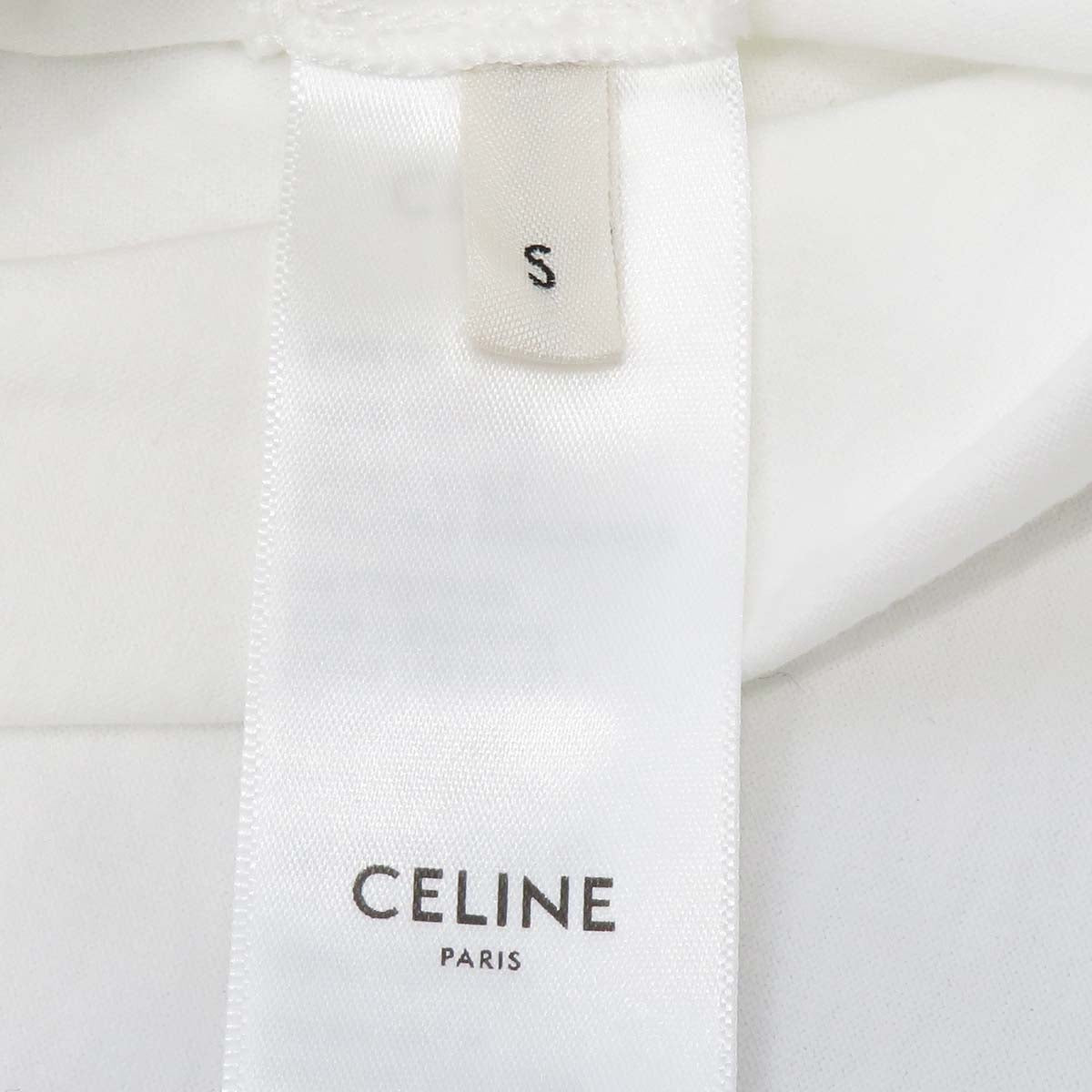 Celine Cotton Logo Print T-Shirt