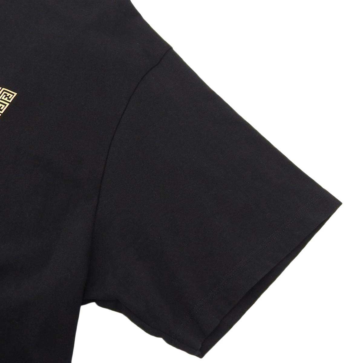 Fendi Logo Embroidery T-Shirt Black Gold