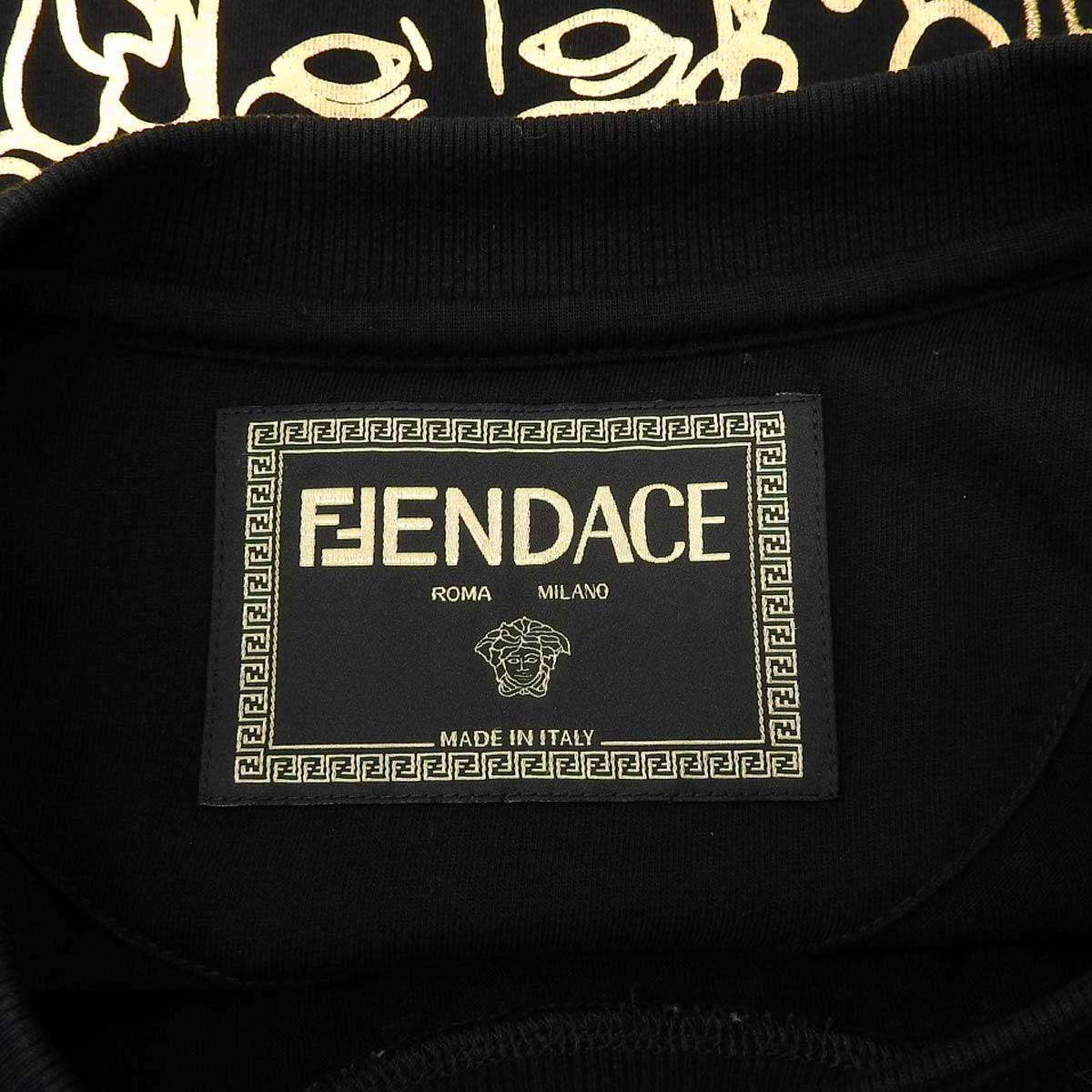 Fendi Logo Embroidery T-Shirt Black Gold