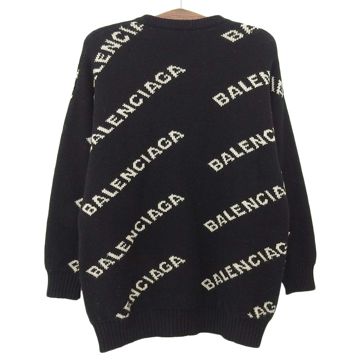 Balenciaga Wool Blend Logo Long Sleeve Knit