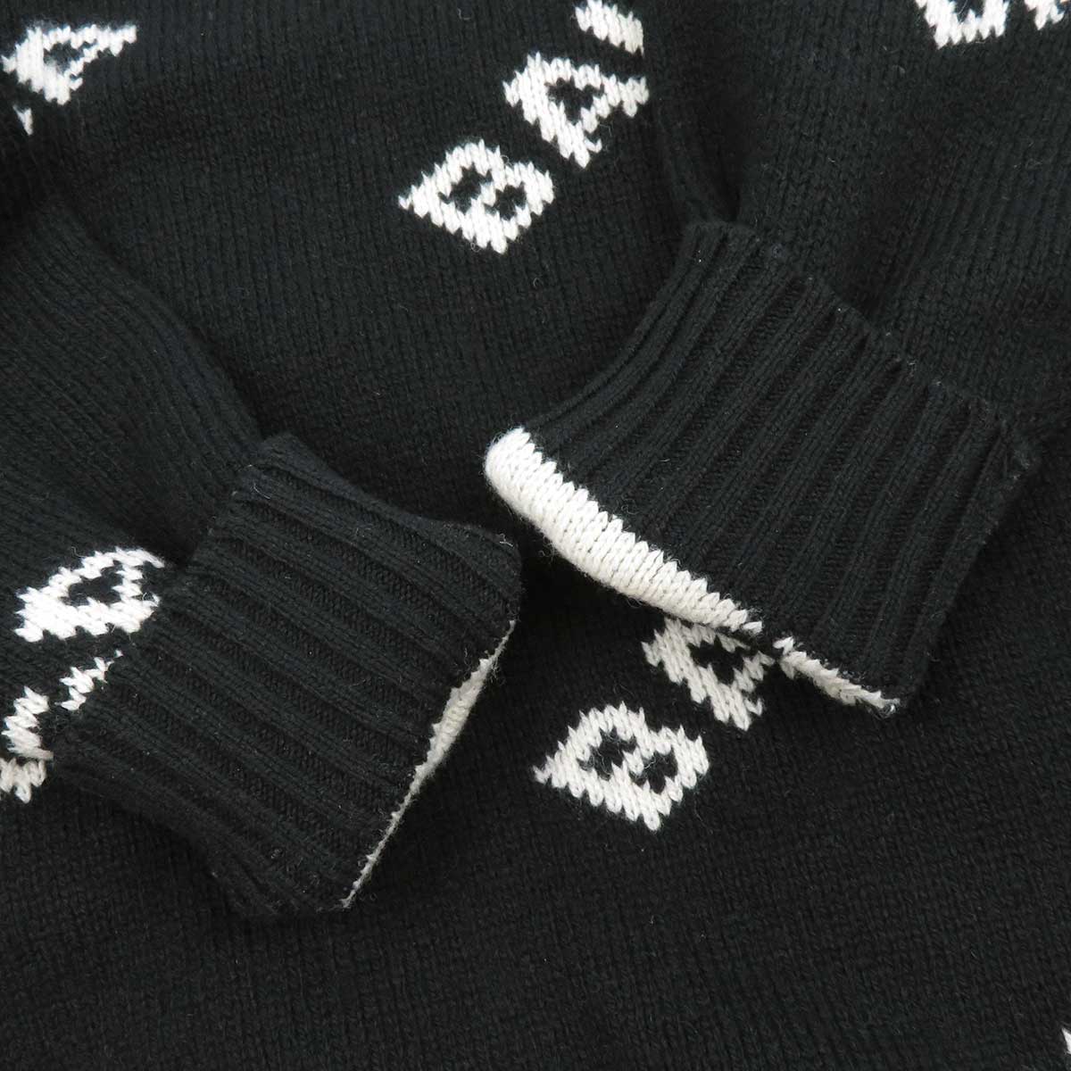 Balenciaga Wool Blend Logo Long Sleeve Knit