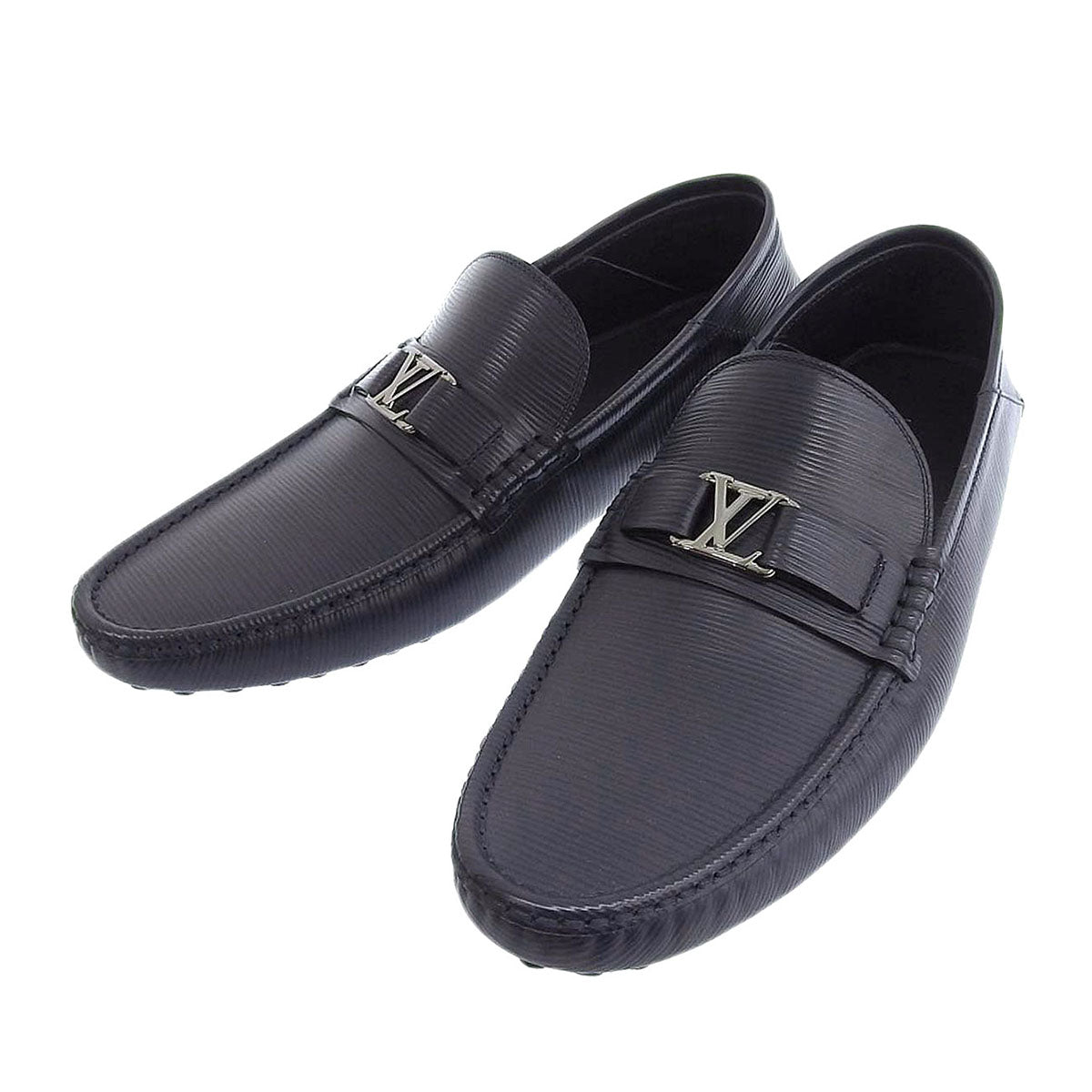 Louis Vuitton Leather Hockenheim Loafers Navy