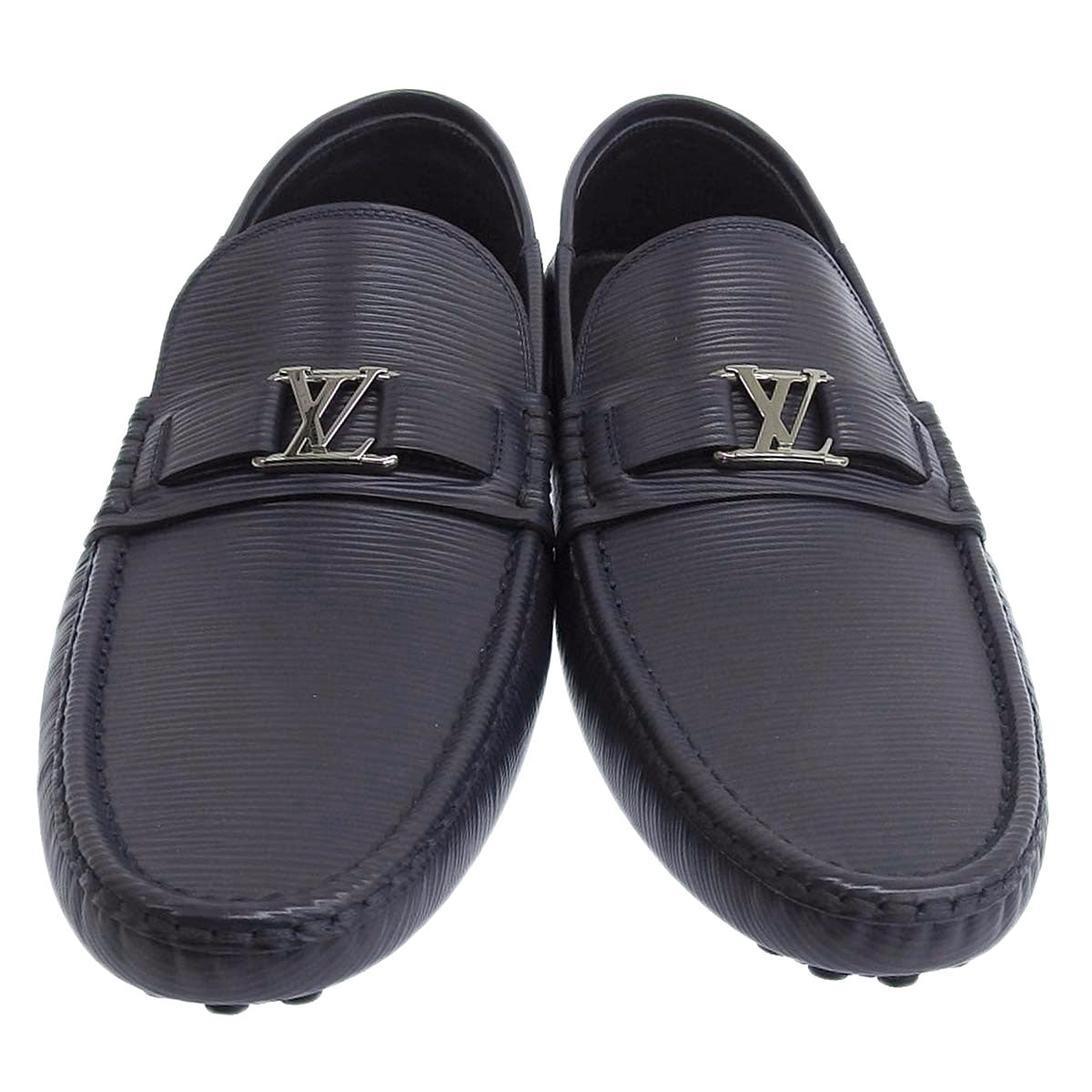 Louis Vuitton Leather Hockenheim Loafers Navy