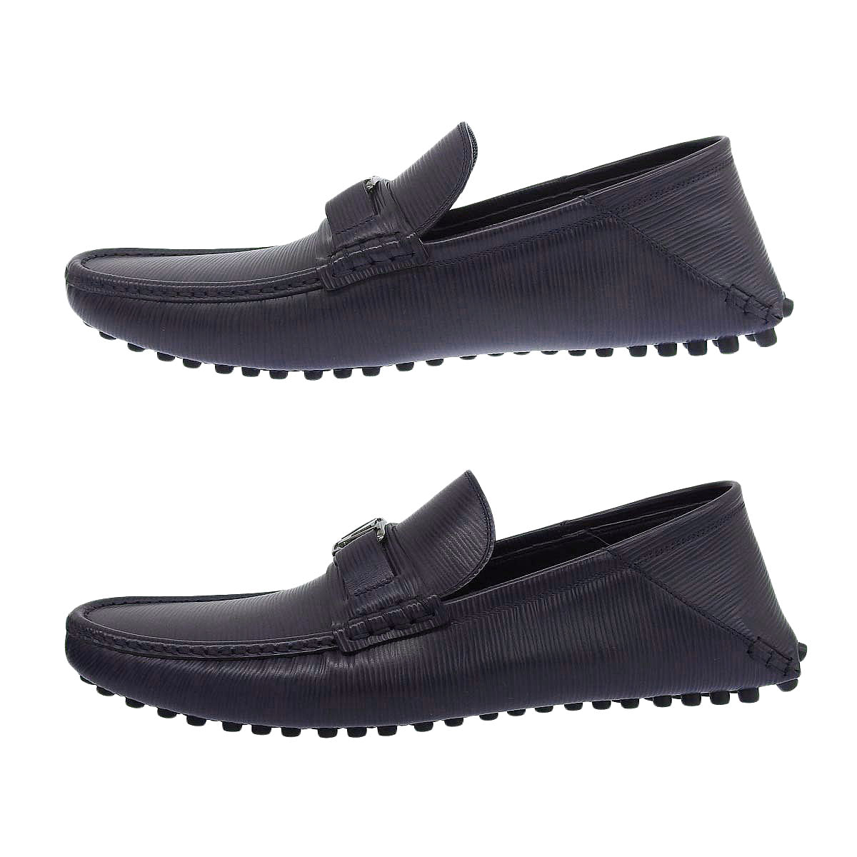 Louis Vuitton Leather Hockenheim Loafers Navy