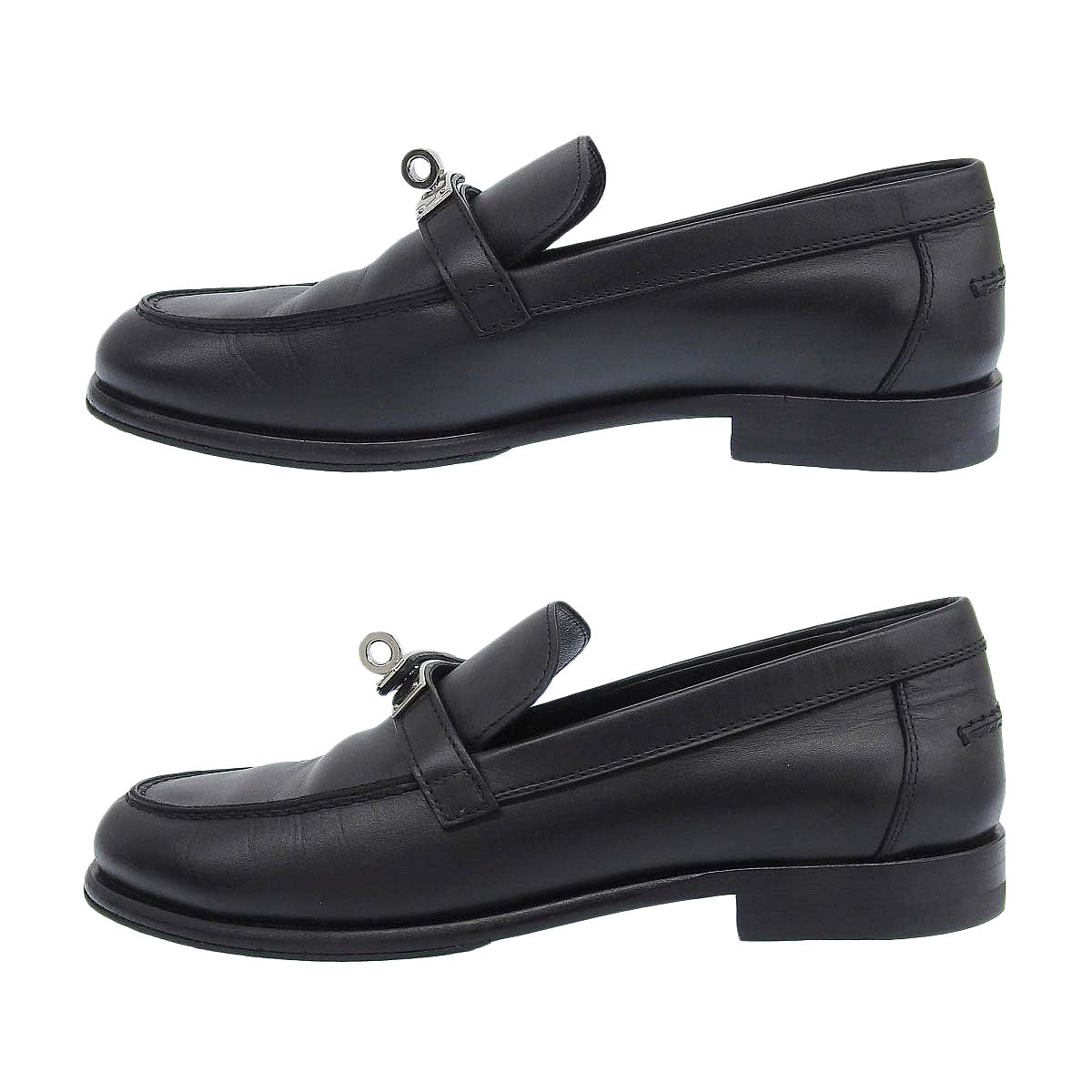 Hermes Black Moccasins 46628