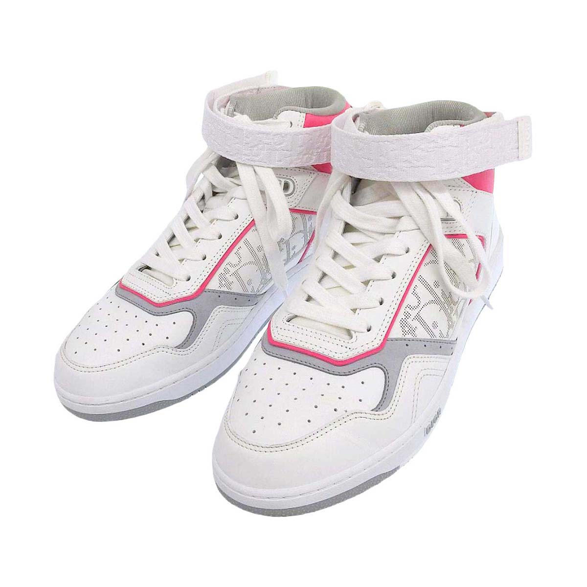 Dior Oblique High-Top Sneakers White Pink