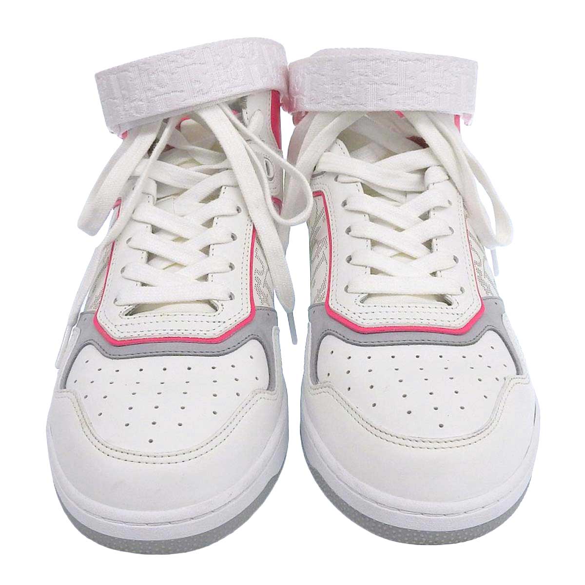 Dior Oblique High-Top Sneakers White Pink