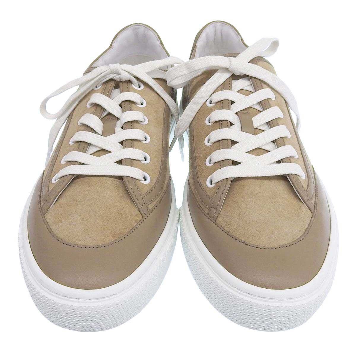 Hermes Suede Leather Sneakers Beige