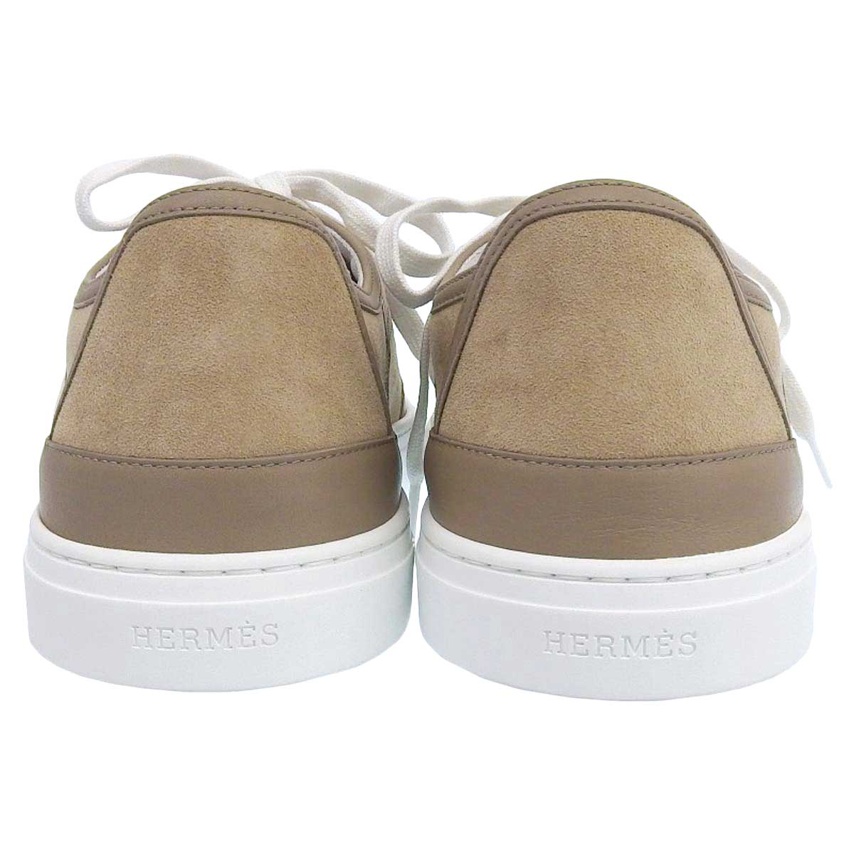 Hermes Suede Leather Sneakers Beige