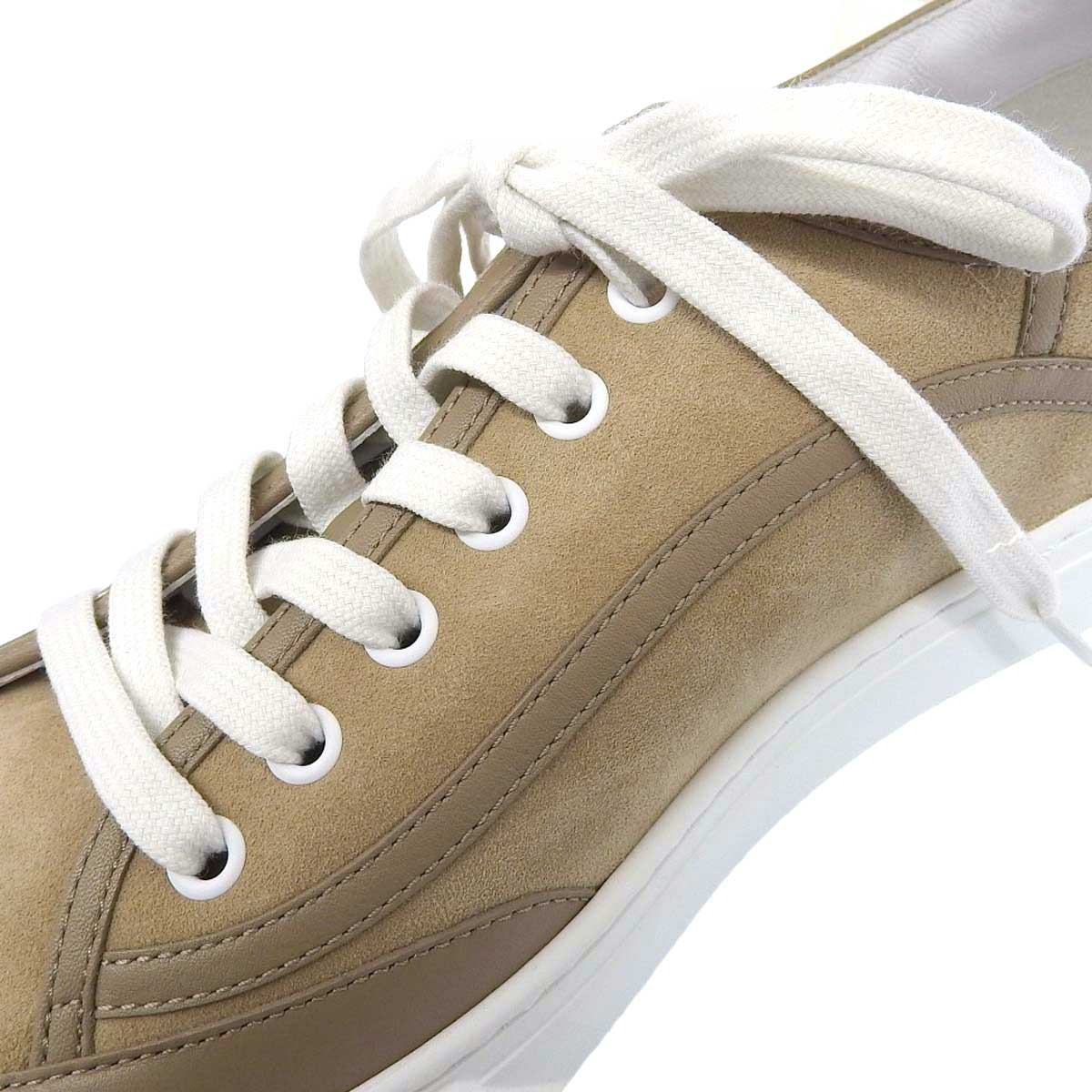 Hermes Suede Leather Sneakers Beige