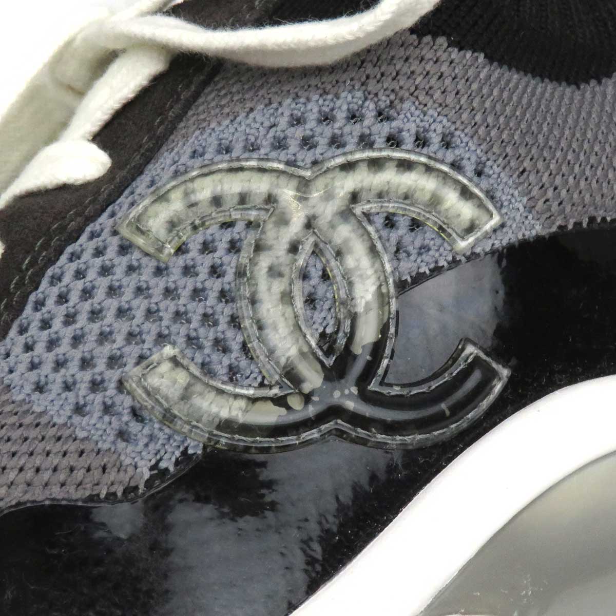 Chanel Knit Sneakers G36259 Black Gray