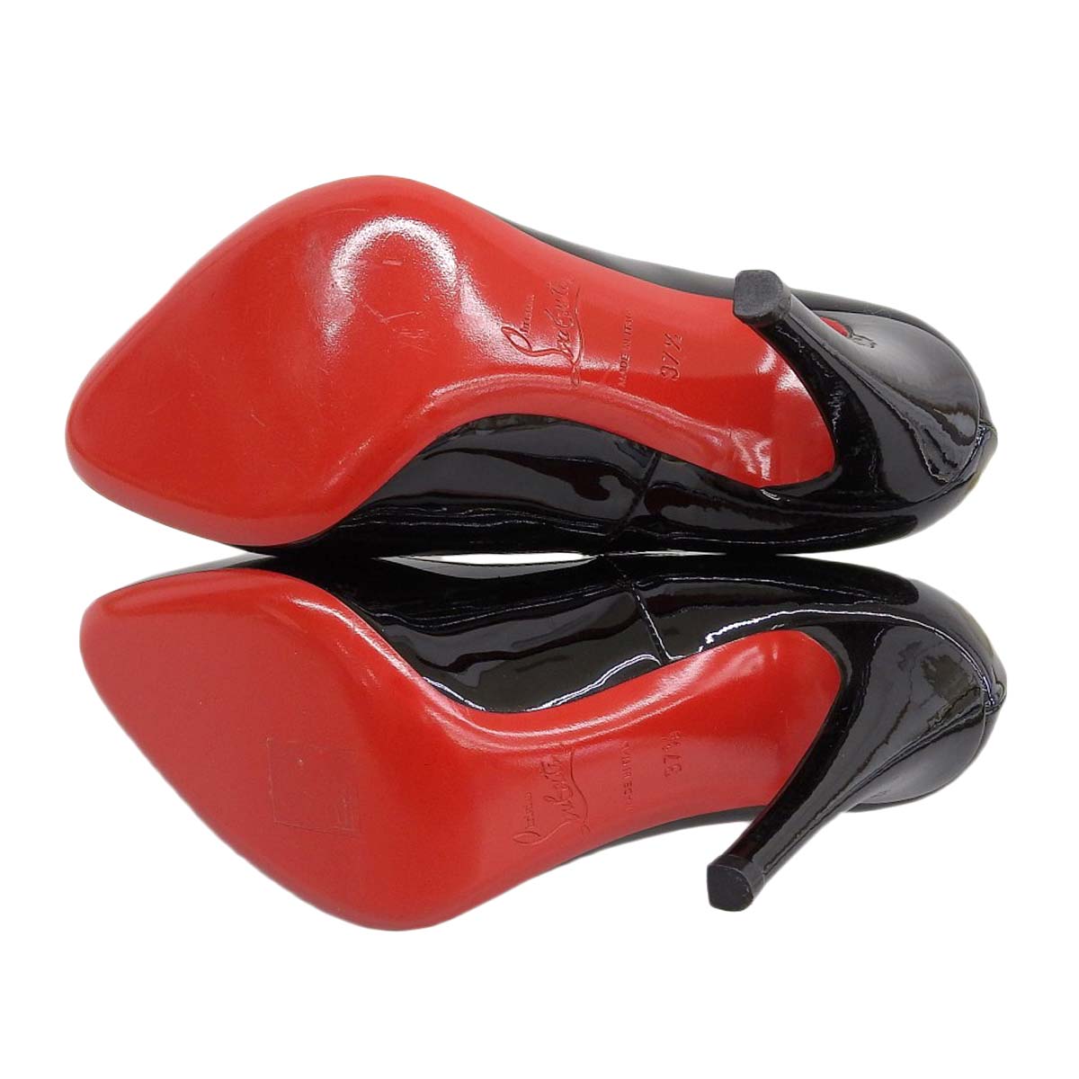 Christian Louboutin Patent Leather Pumps Black Red