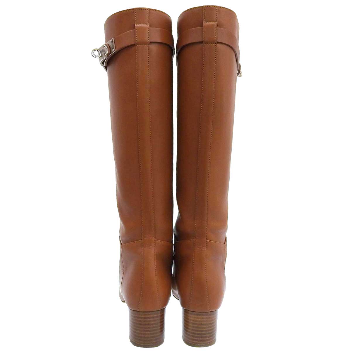 Hermes Leather Long Boots Brown