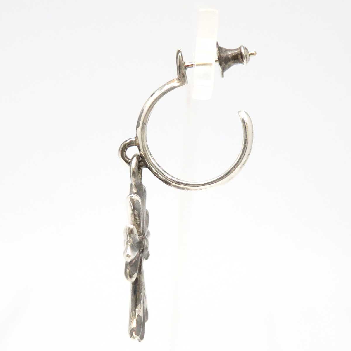 Chrome Hearts SV925 14K Tiny Cross Hoop Earrings