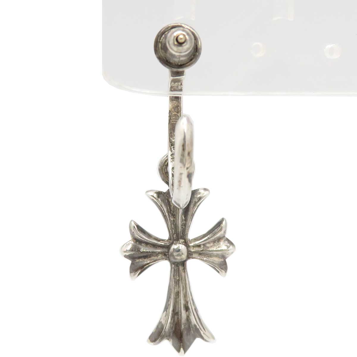 Chrome Hearts SV925 14K Tiny Cross Hoop Earrings