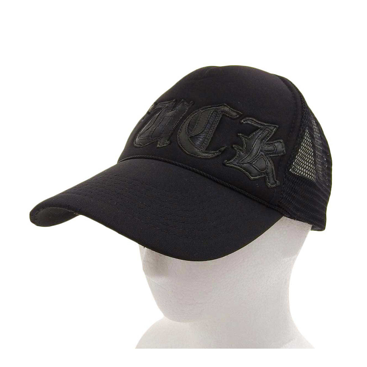 Chrome Hearts Black Leather Patch Cap