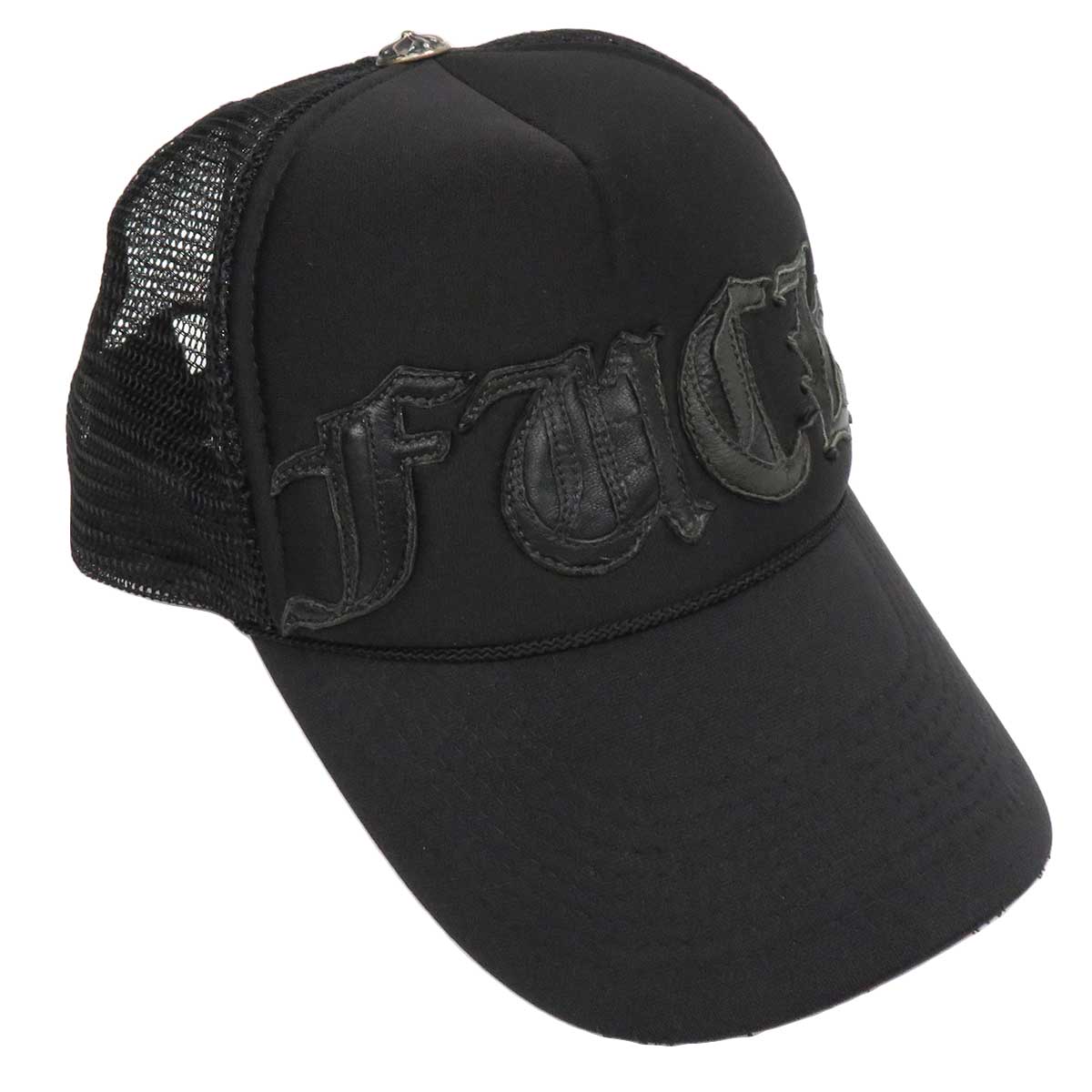 Chrome Hearts Black Leather Patch Cap