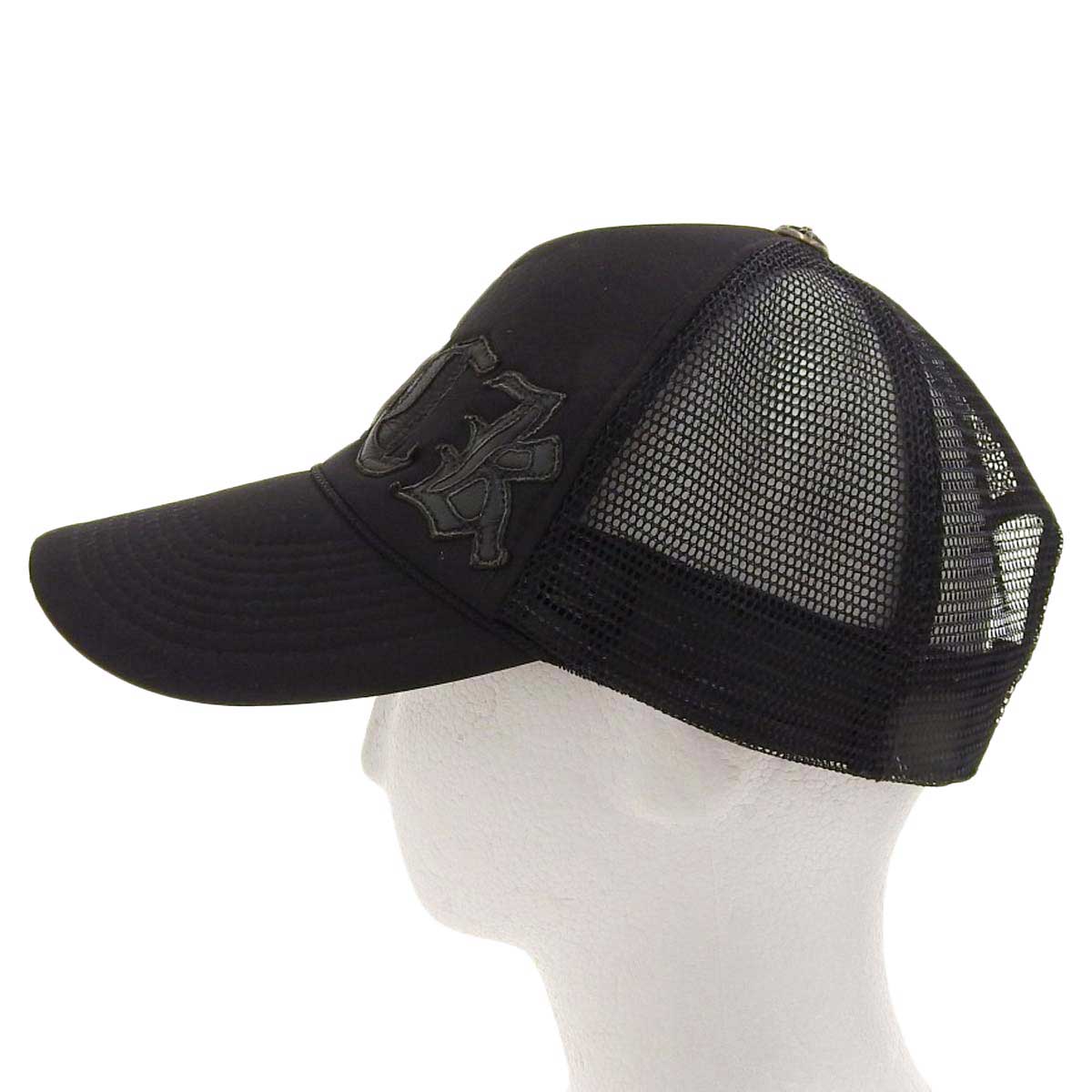 Chrome Hearts Black Leather Patch Cap