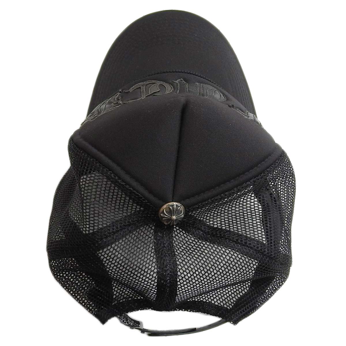 Chrome Hearts Black Leather Patch Cap