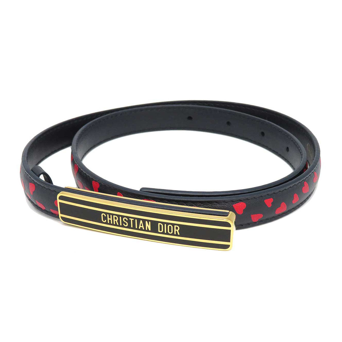 Dior GP Leather Heart Pattern Belt