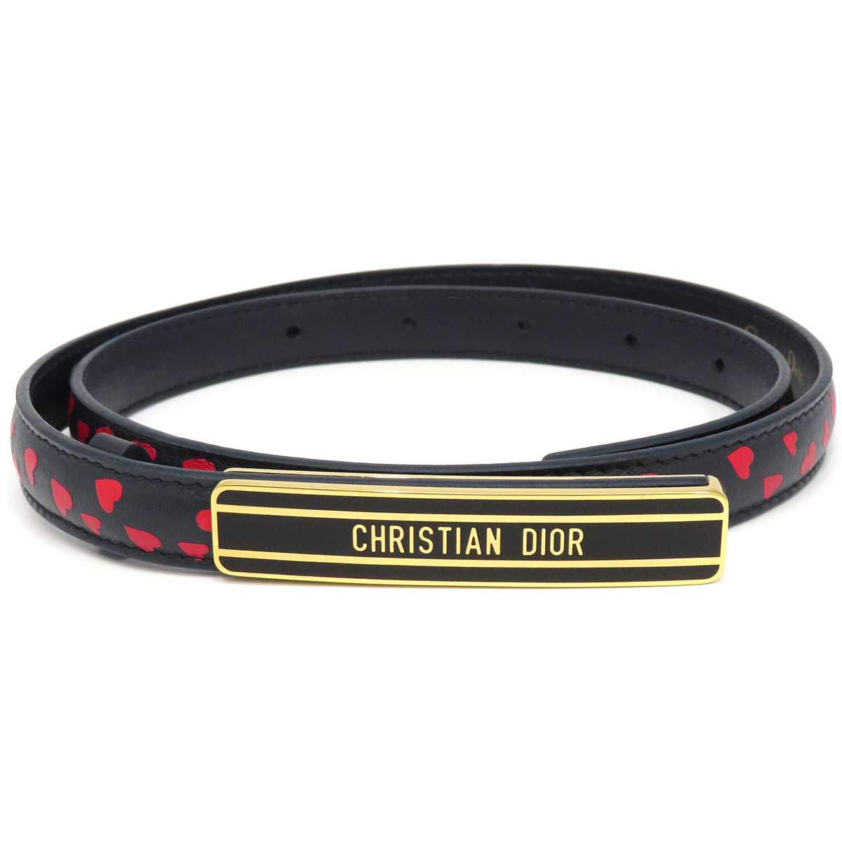 Dior GP Leather Heart Pattern Belt