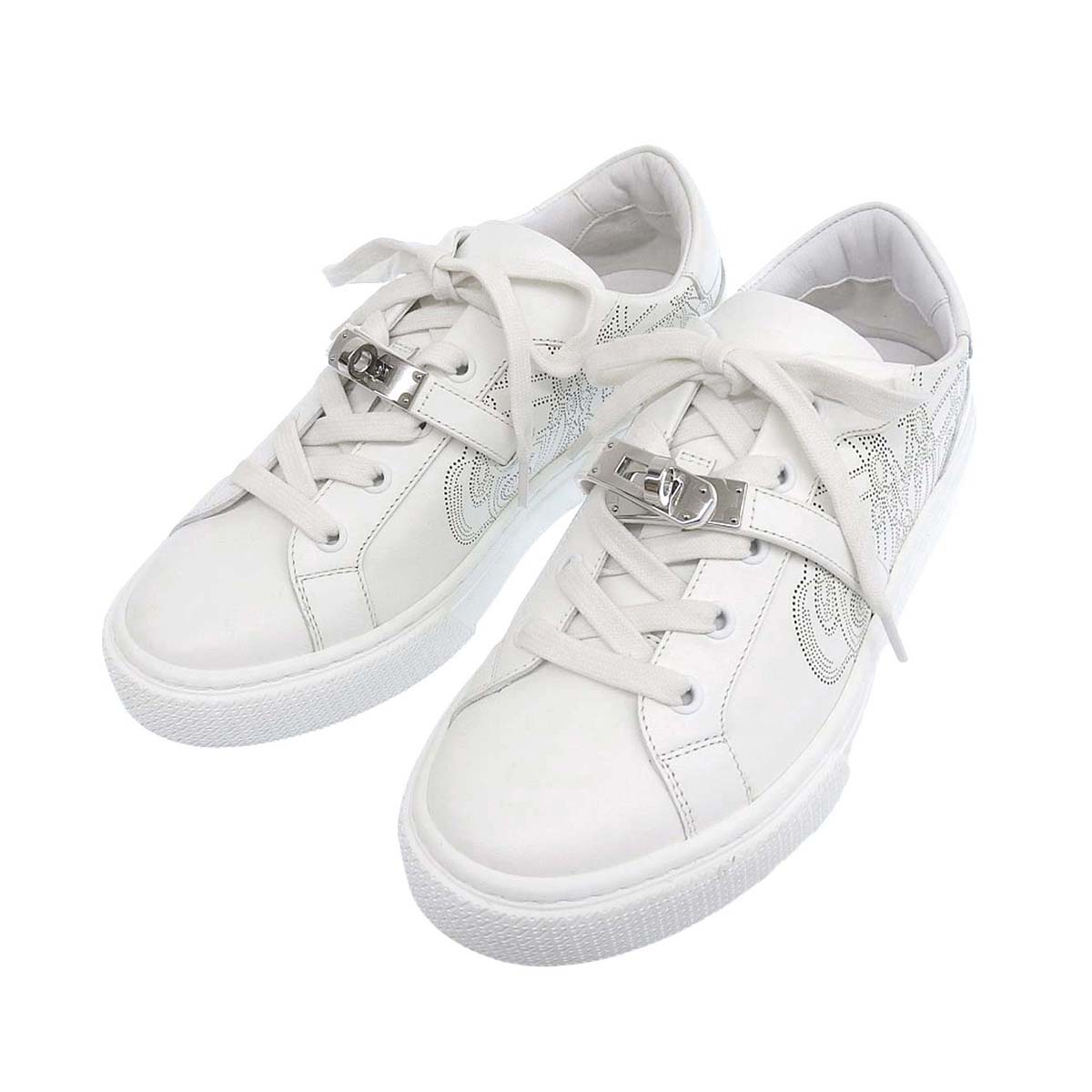 Hermes Leather Sneakers White