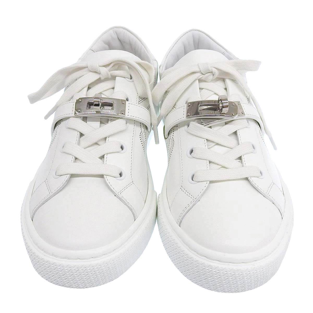 Hermes Leather Sneakers White