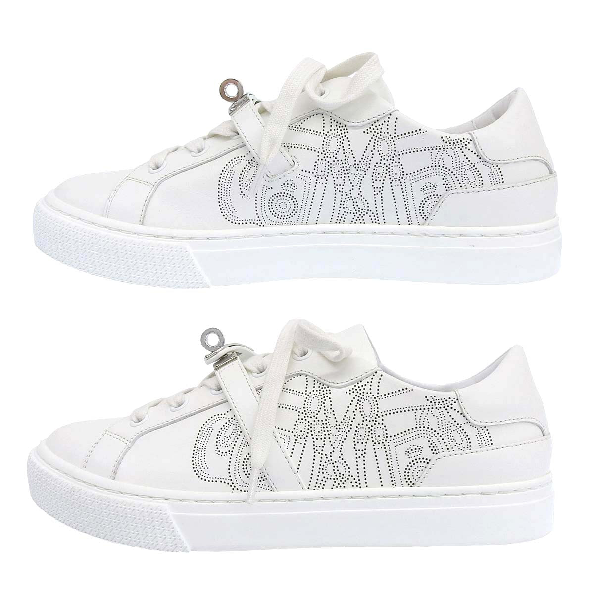 Hermes Leather Sneakers White