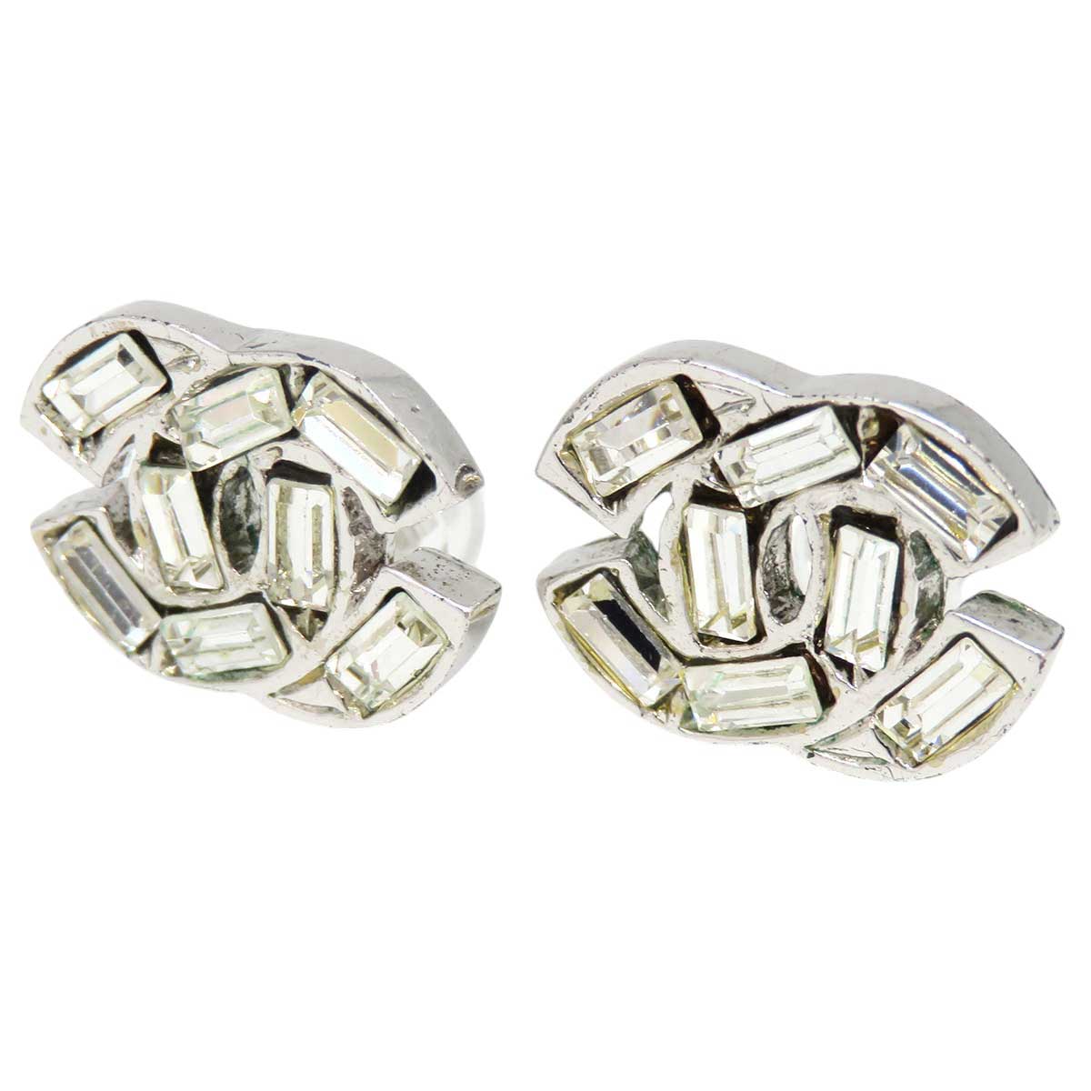 Chanel Metal Rhinestone Earrings