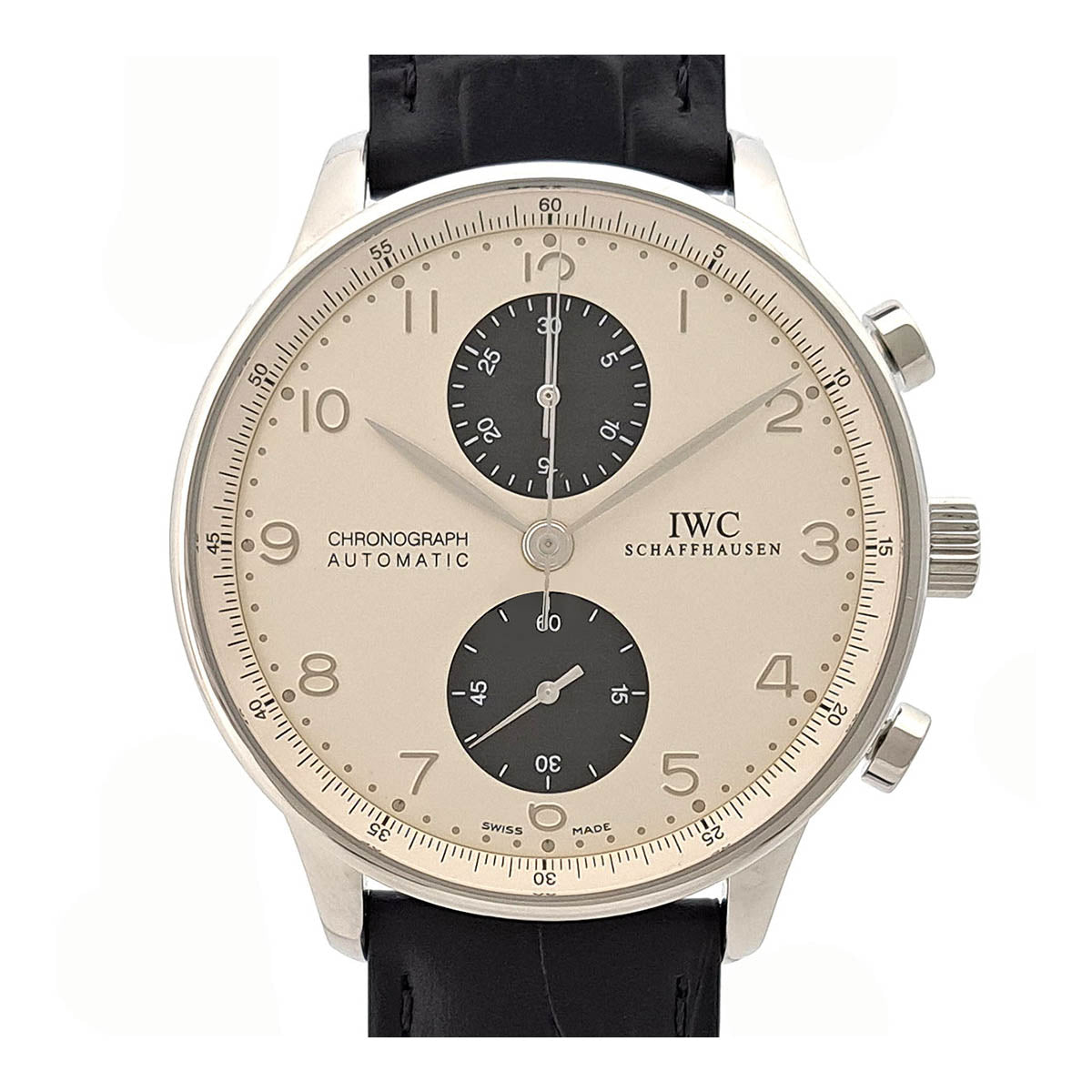 IWC IW371411 Stainless Steel Leather Automatic Chronograph Watch