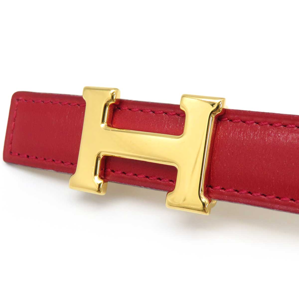 Hermes Reversible Leather Belt Red Yellow