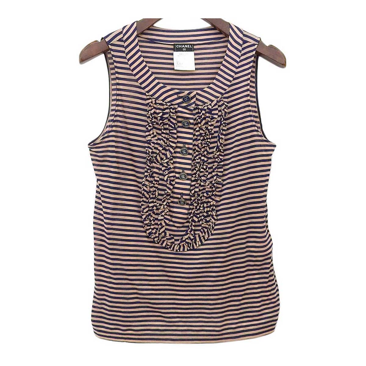 Chanel Tank Top Pink Navy Striped