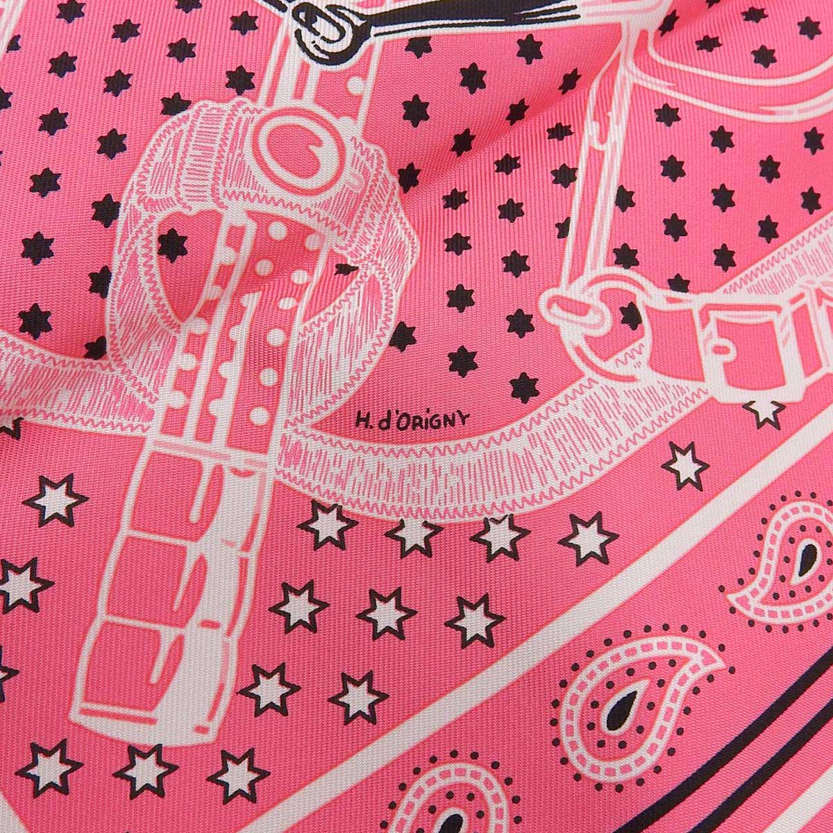 Hermes Silk Scarf Pink Bandana Pattern