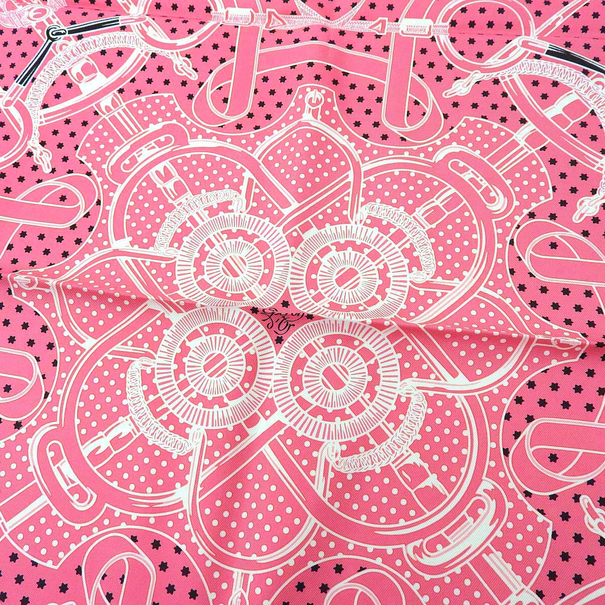 Hermes Silk Scarf Pink Bandana Pattern