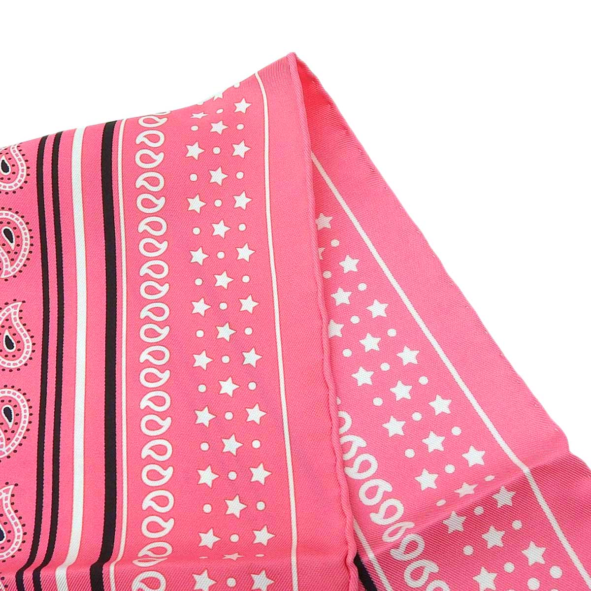 Hermes Silk Scarf Pink Bandana Pattern