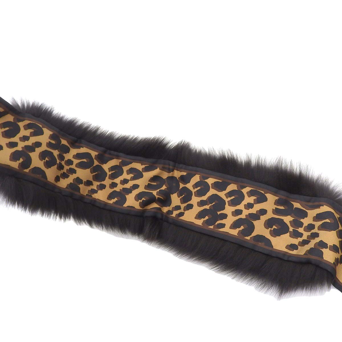 Louis Vuitton Leopard Silk Fox Fur Scarf M74788