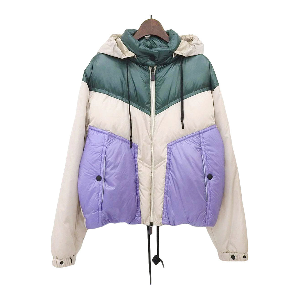 Moncler Grenoble Down Jacket Nylon Ivory Purple Green