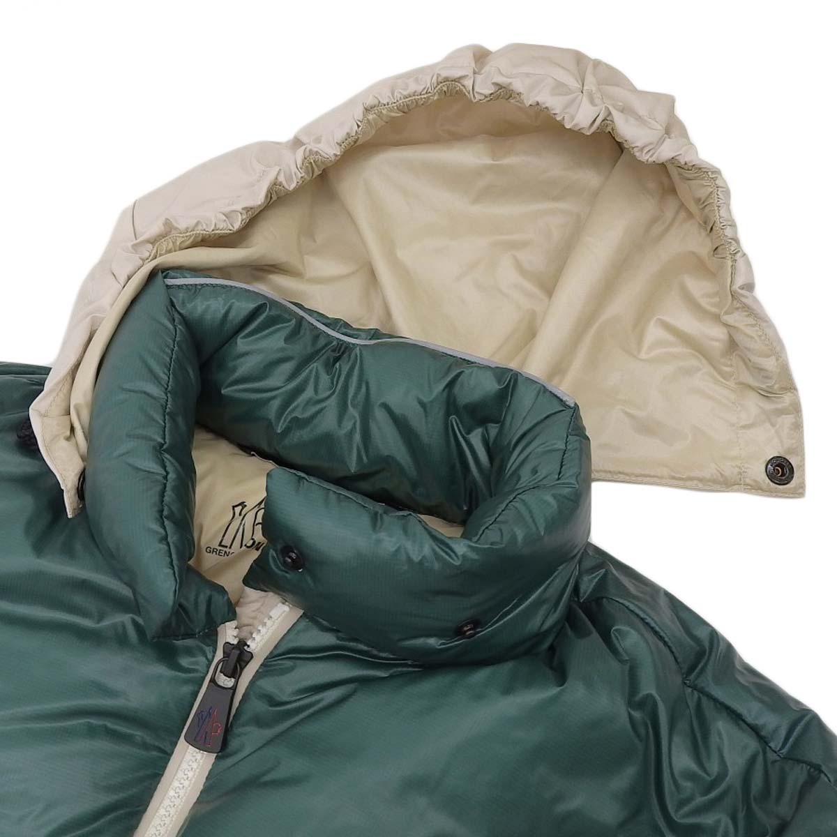 Moncler Grenoble Down Jacket Nylon Ivory Purple Green