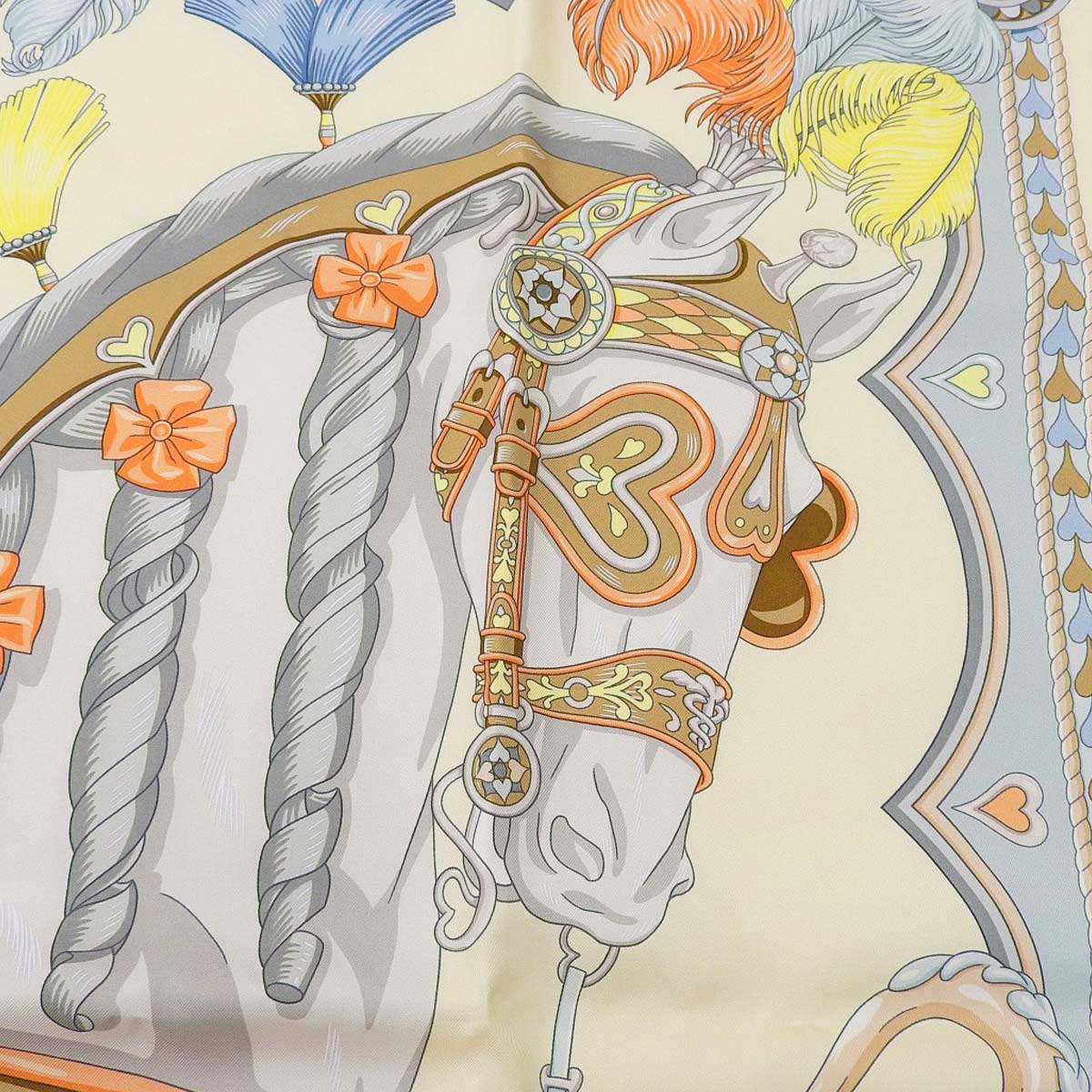 Hermes Silk Scarf Ivory Multicolor 46627