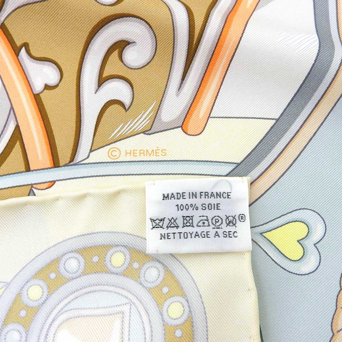 Hermes Silk Scarf Ivory Multicolor 46627