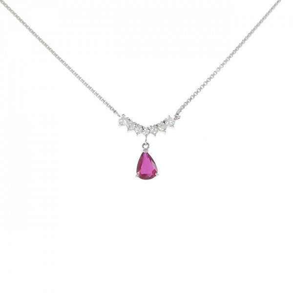 Platinum Ruby Diamond Necklace